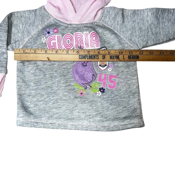Vintage Y2K  Madagascar Gloria Hippo pink and gray hoodie sweatshirt  18 months - Picture 6 of 6